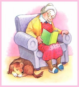 бабушка читает